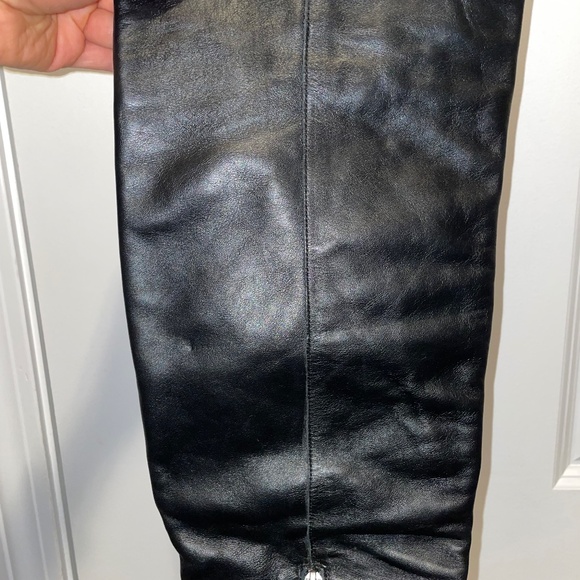 Zara knee high black block heel boots with zipper Womens size 41 (9.5-10 US) - Picture 11 of 13